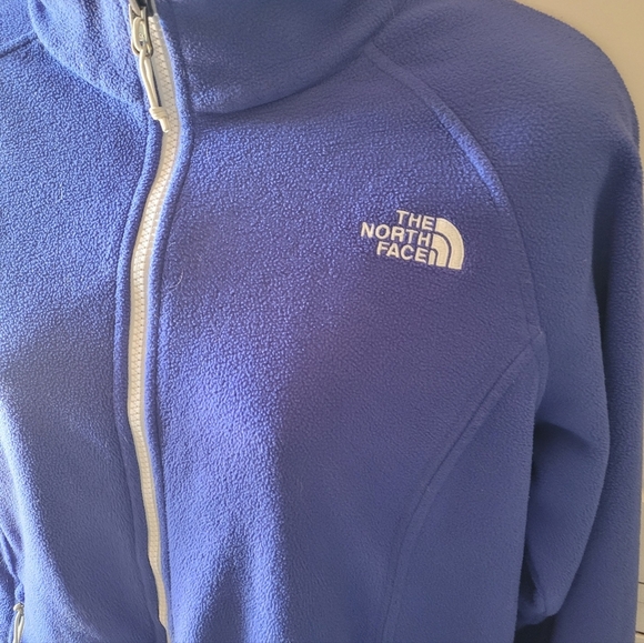 The Northface Royal Blue and White Zip Front Fleece Jacket Women's Size Large - Picture 6 of 6